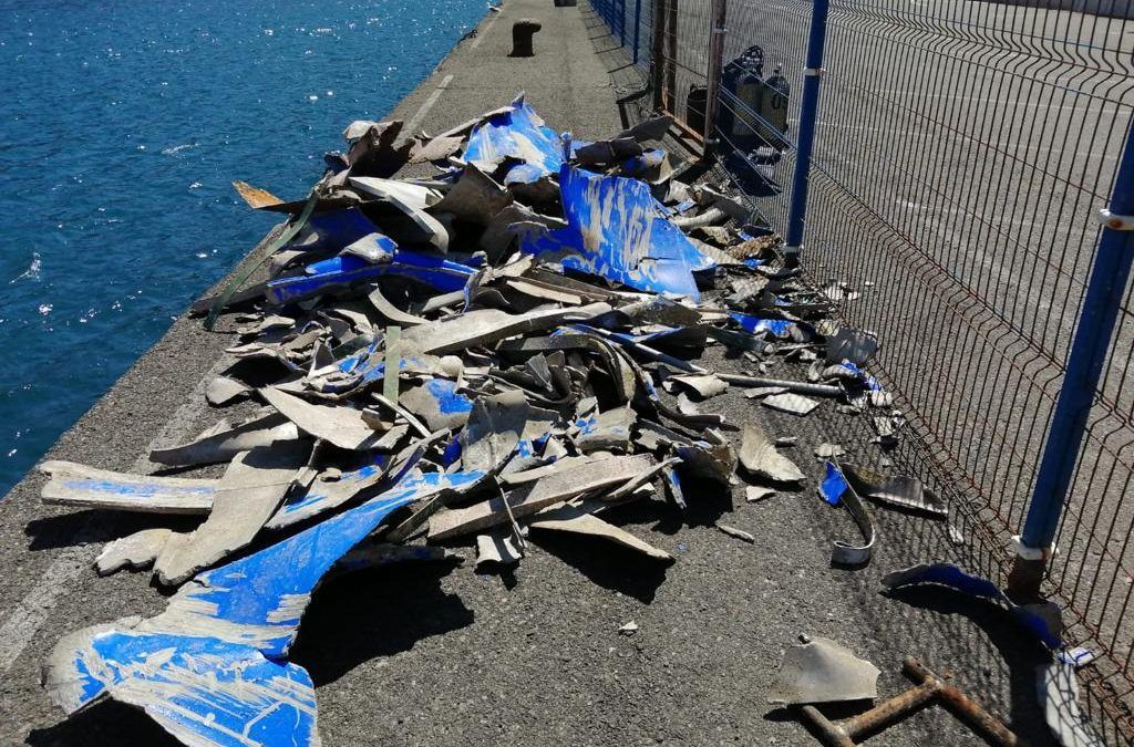 Puertos Canarios atestigua la buena calidad de los trabajos de limpieza de los fondos del puerto de Agaete tras el incidente del Bentago Express