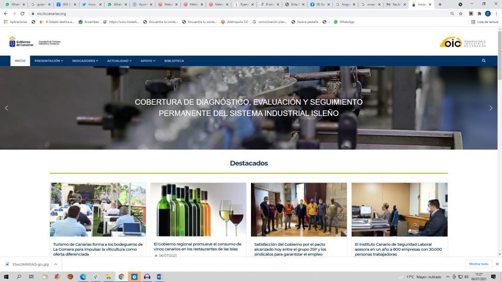 El Observatorio Industrial de Canarias ofrece en su web todos los servicios, ayudas e indicadores del sector