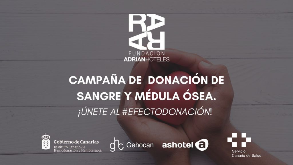 Ashotel colabora con la Fundación Adrián Hoteles en una campaña de donación de sangre y médula ósea a partir del día 10