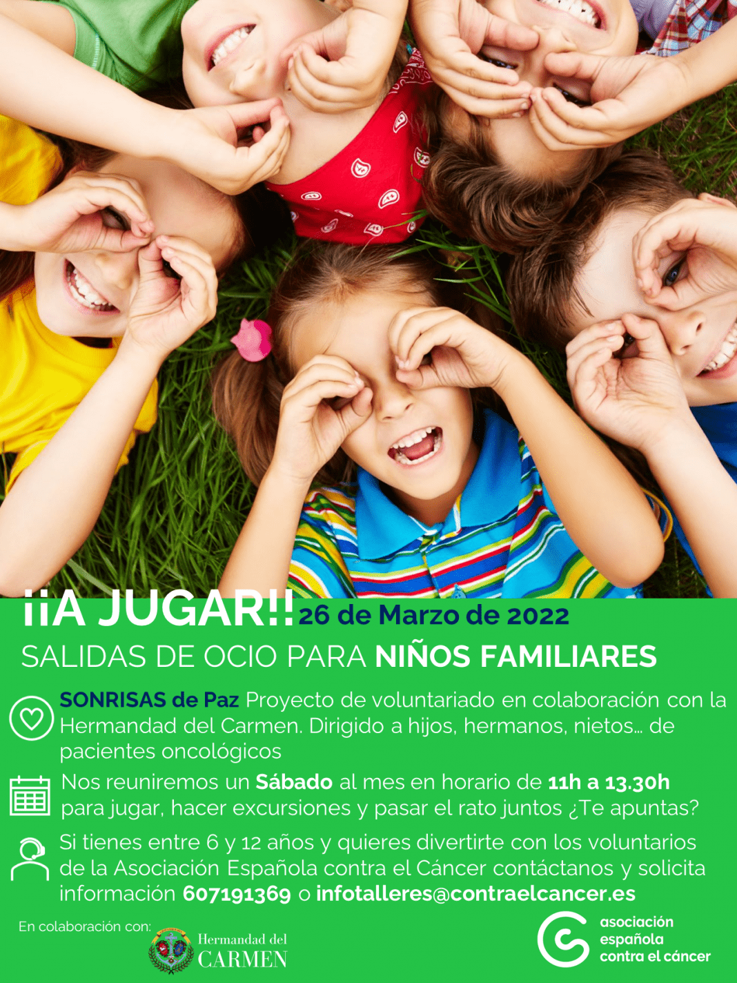 "Sonrisas de paz" proyecto de voluntariado con la infancia cuando un familiar tiene cáncer