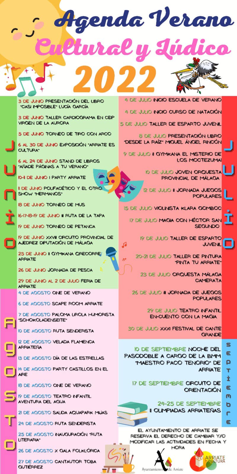 Arriate programa un verano cultural con actividades para todas las edades de junio a septiembre