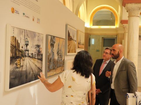 Inaugurada la exposición de pintura ‘Patrimonio industrial: Puerto de Sevilla’ con el Muelle de Tablada como protagonista