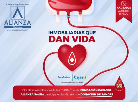 ALIANZA Sevilla se suma al XX Maratón de Donación de Sangre PreNavideño del próximo 7 de noviembre