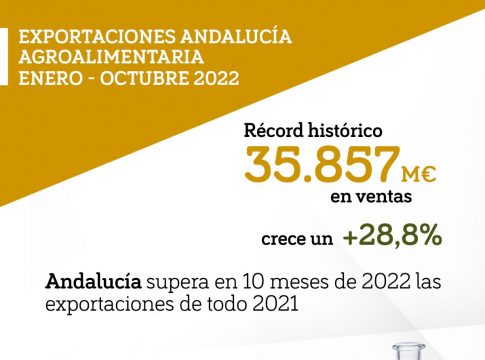 Andalucía supera en 10 meses de 2022 las exportaciones de todo 2021, último año récord