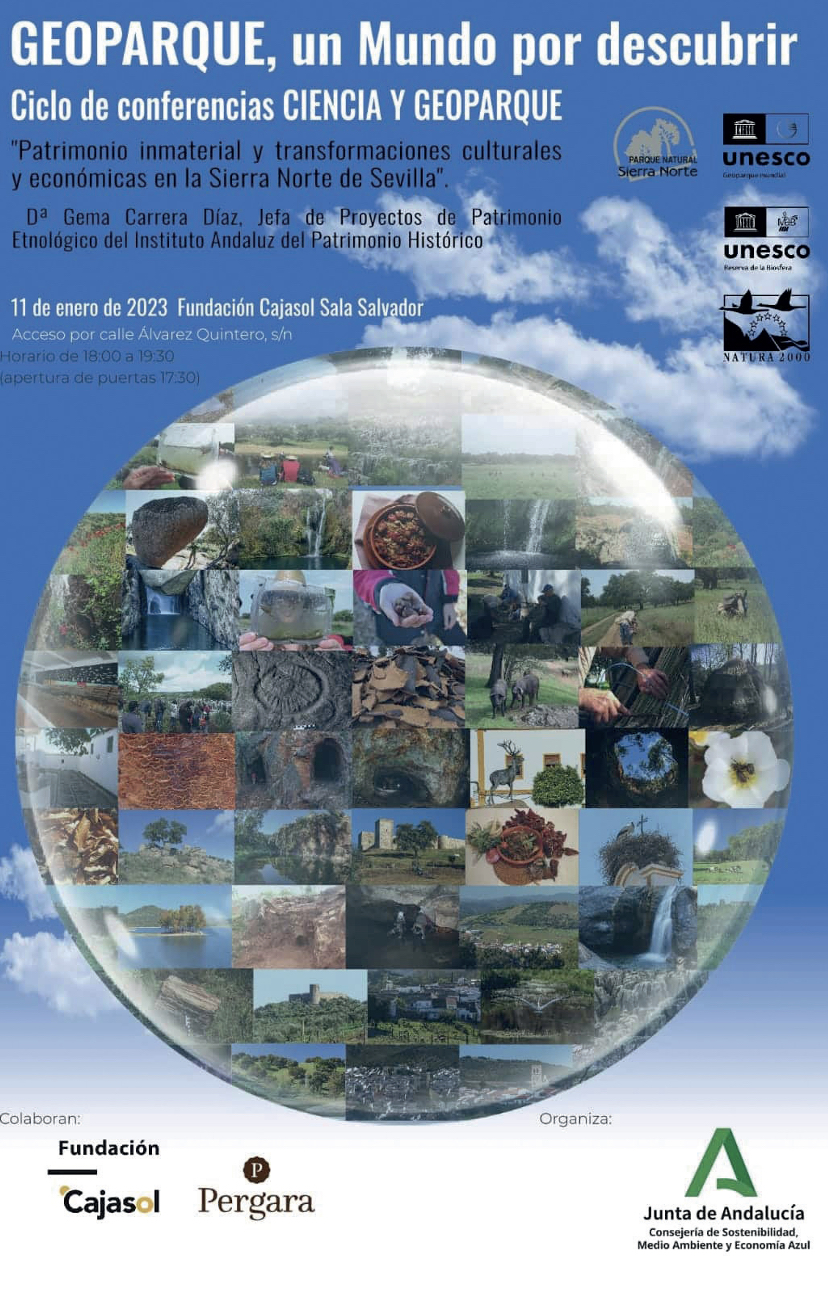 Nueva jornada del Ciclo “Ciencia y Geoparque’ en Fundación Cajasol, acerca del patrimonio inmaterial en la Sierra Norte de Sevilla