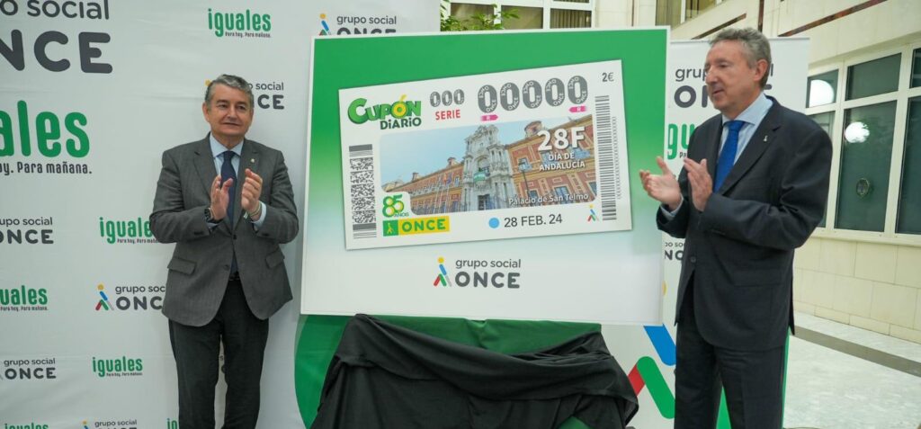 La Junta de Andalucía y la ONCE presentan el cupón conmemorativo del 28F