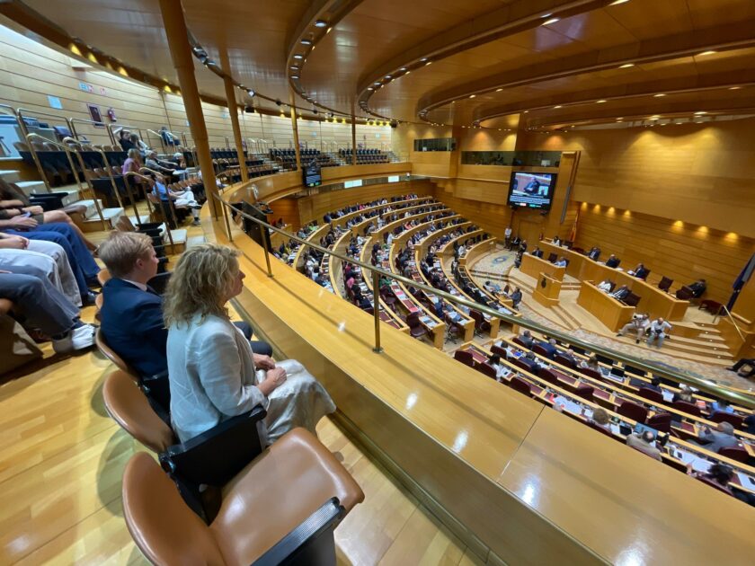 Pilar Miranda reclama en el Senado la llegada del AVE a Huelva