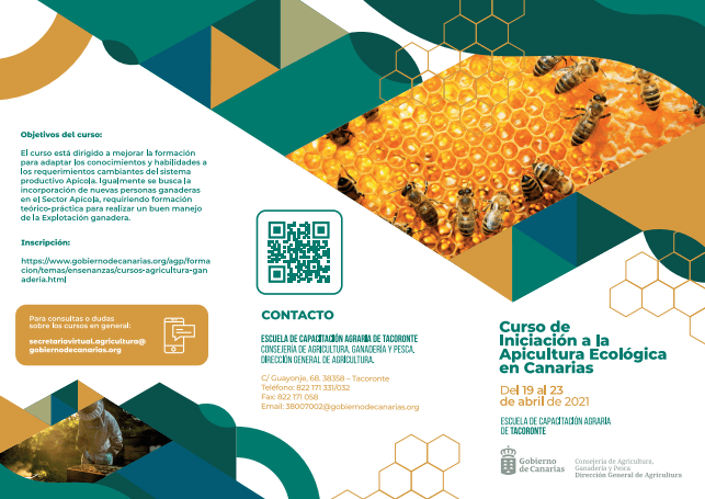 La Escuela de Capacitación Agraria de Tacoronte acogerá del 19 al 23 de abril unas jornadas teóricas y prácticas para perfeccionar el manejo de la apicultura ecológica